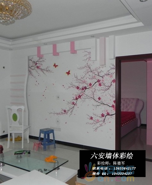 新品电视墙彩绘桃花开了.jpg