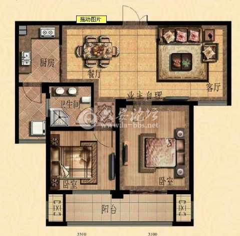 看着还不错是吧，蛮方正的，可是仔细看就会发现客厅采光很差