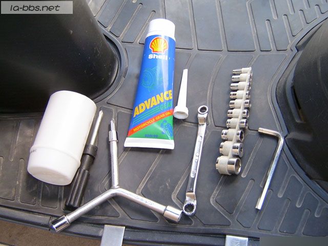 豪爵铃木（或轻骑铃木）AN系列踏板车换齿轮油