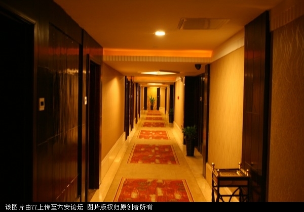 走向会议室的走道上